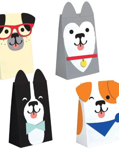 Dog Party Paper Treat Bags 8pk