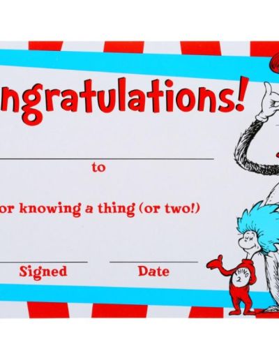 Dr Seuss Cat In The Hat Certificates 36pk
