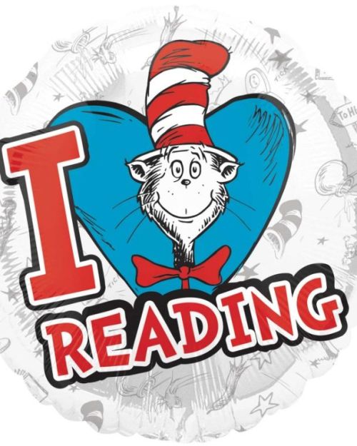 Dr Seuss I Love Reading Foil Balloon