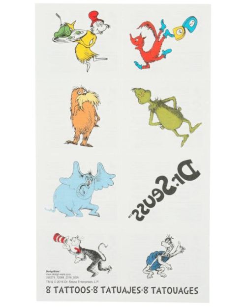 Dr Seuss Temporary Tattoos