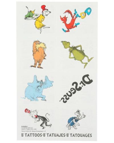 Dr Seuss Temporary Tattoos