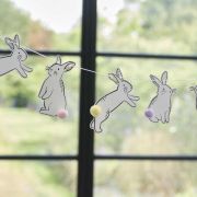Easter Bunny Bunting with Pom-Pom Tails