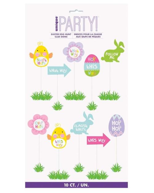 Easter Egg Hunt Clue Signs 10pk