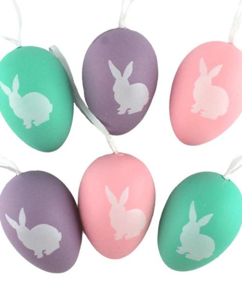 Easter Hanging Decorations Bunny Eggs 6pk