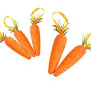 Easter Hanging Decorations Glitter Carrots 5pk