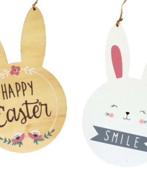 Easter Bunny Hanging Wooden Sign