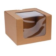 Eco Kraft Window Cake Box 8in