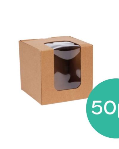 Eco Kraft Window Cake Box 5″ – 50pk