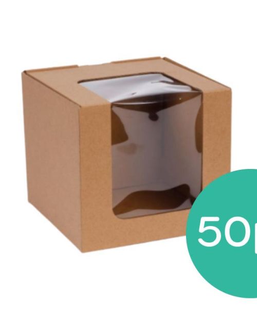 Eco Kraft Window Cake Box 6″ – 50pk