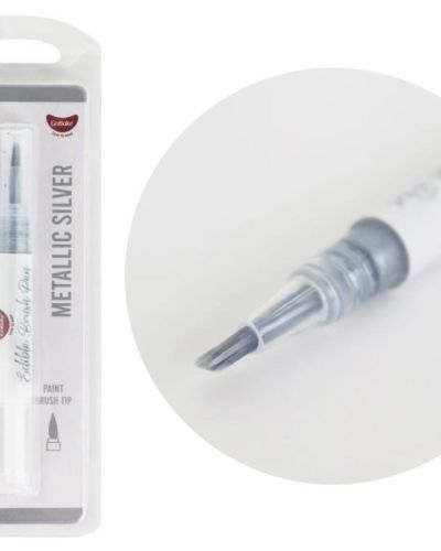 Edible Brush Pen – Metallic Silver