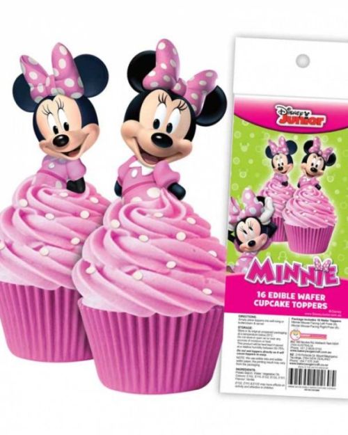 Edible Wafer Cupcake Toppers – Minnie Mouse