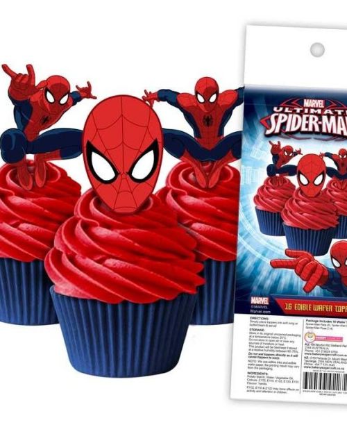 Edible Wafer Cupcake Toppers – Spiderman