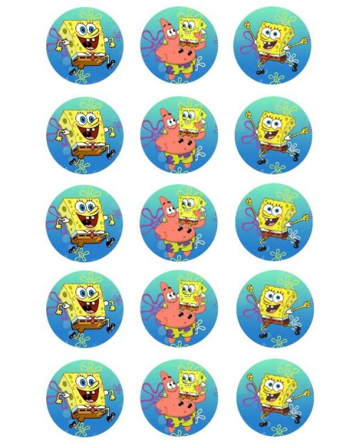 Edible Icing Cupcake Images – SpongeBob