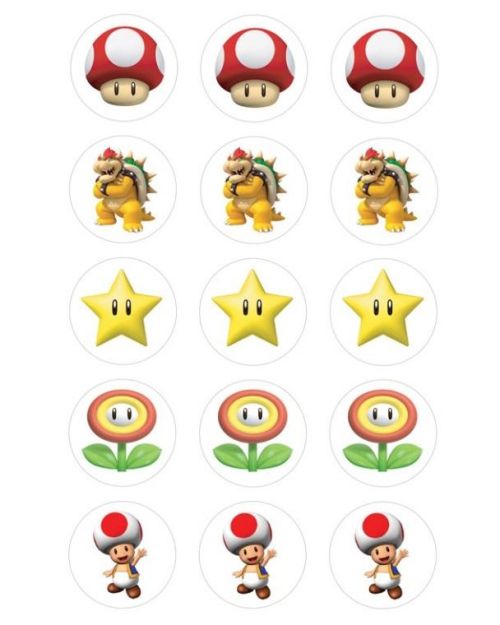 Edible Icing Cupcake Images – Super Mario 2