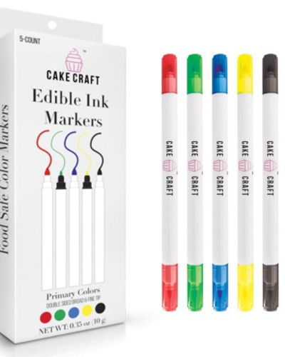 Cake Craft Edible Markers 5pk Primary