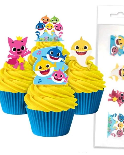 Edible Wafer Cupcake Toppers – Baby Shark