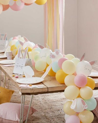 Eggciting Easter Balloons & Bunnies Table Runner