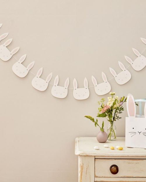 Eggciting Easter Bunny Face Bunting