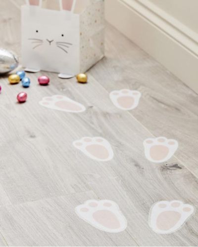 Eggciting Easter Bunny Footprint Floor Stickers