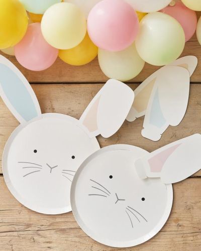 Eggciting Easter Bunny Plates 8pk