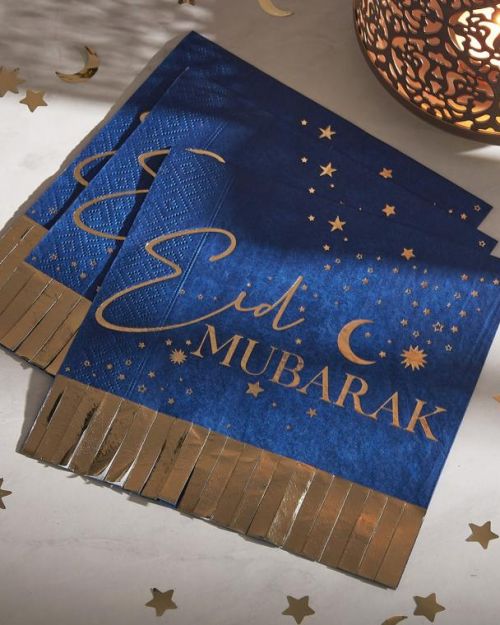 Eid Mubarak Fringe Napkins 16pk