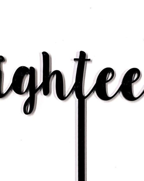 Eighteen Cake Topper – Black