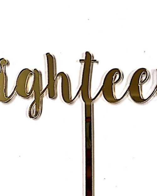 Eighteen Cake Topper – Gold Mirror