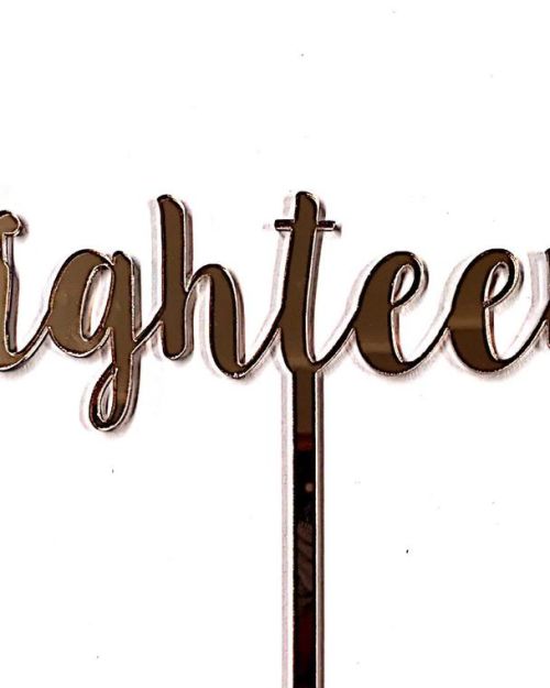 Eighteen Cake Topper – Rose Gold Mirror