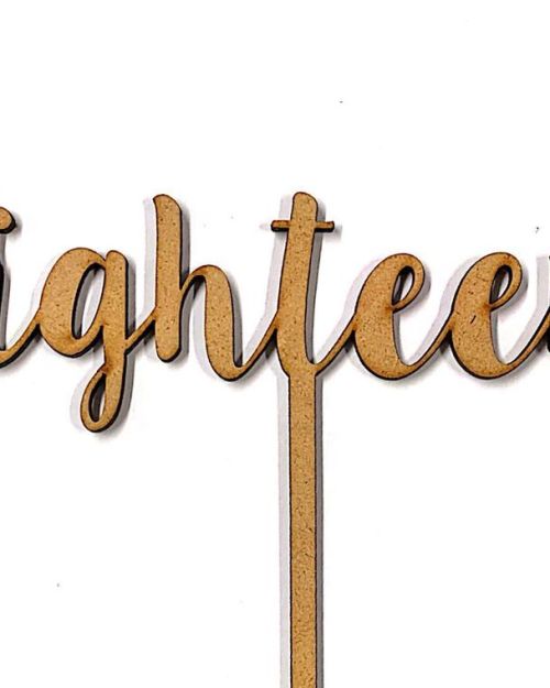 Eighteen Cake Topper – Wood