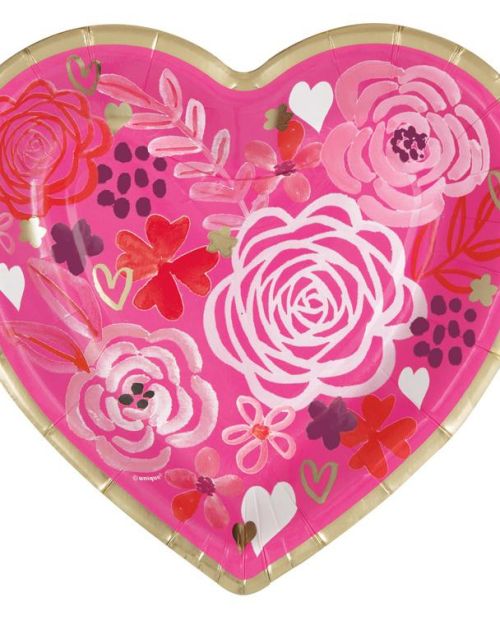 Elegant Heart Shaped Plates 8pk