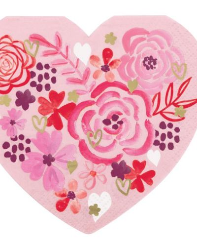 Elegant Heart Shaped Napkins 16pk