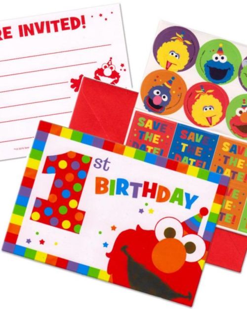 Elmo Turns One Invitations 8pk