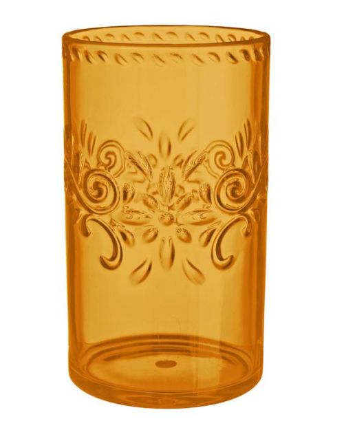 Boho Vibes Orange Floral Highball Tumbler