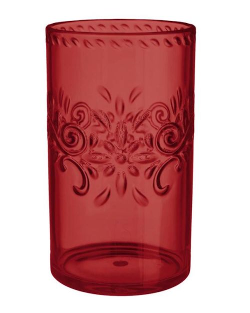 Boho Vibes Red Floral Highball Tumbler