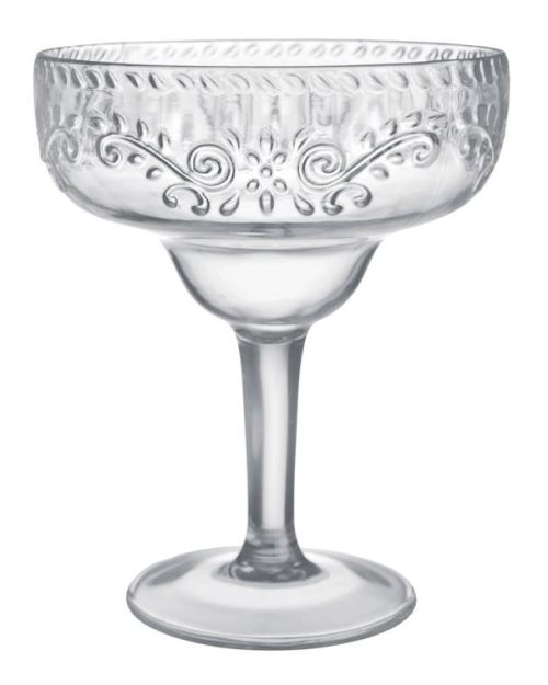Boho Vibes Clear Floral Margarita Glass
