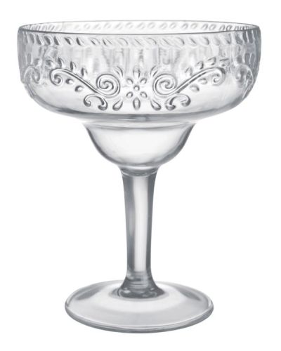 Boho Vibes Clear Floral Margarita Glass