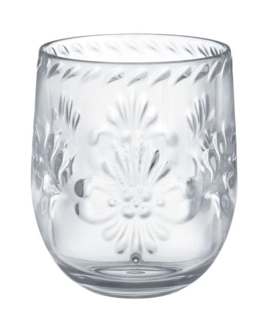 Boho Vibes Clear Floral Stemless Wine Glass