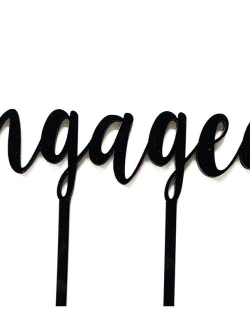 Engaged Cake Topper – Black