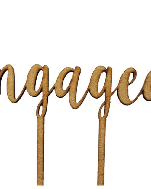 Engaged Cake Topper – Wood