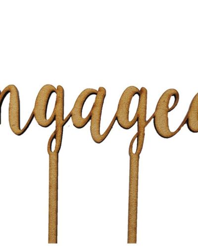 Engaged Cake Topper – Wood