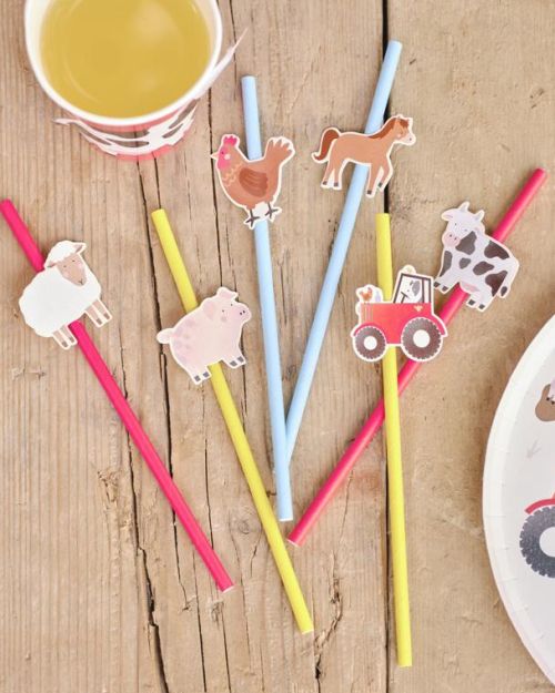 Farm Friends Paper Straws 16pk