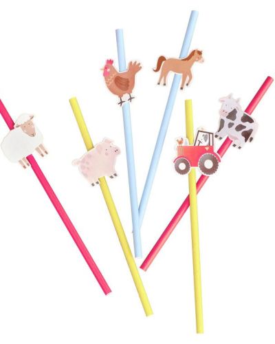 Farm Friends Paper Straws 16pk