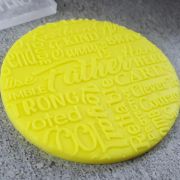 Father Text Collage Pattern Raised Debosser