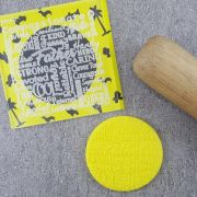 Father Text Collage Pattern Raised Debosser