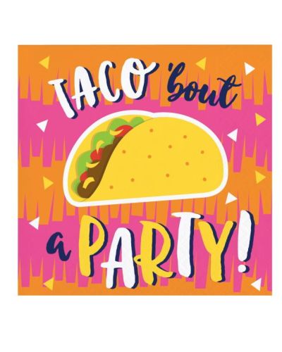 Fiesta Fun Taco Beverage Napkins 16pk