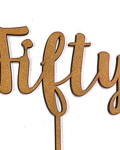 Fifty Cake Topper – Wood