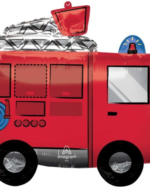First Responders Fire Truck Shaped Foil Balloon