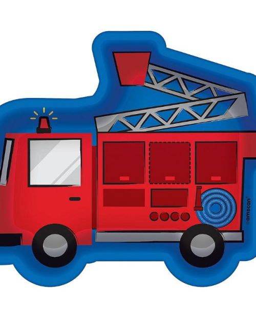 First Responders Fire Truck Shaped Plates 8pk