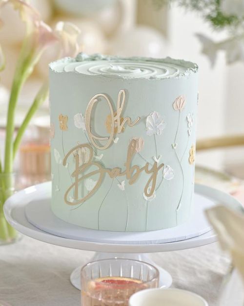 Gold Oh Baby Cake Decoration