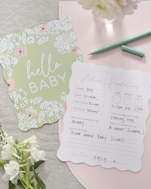 Floral Baby Shower Advice Cards